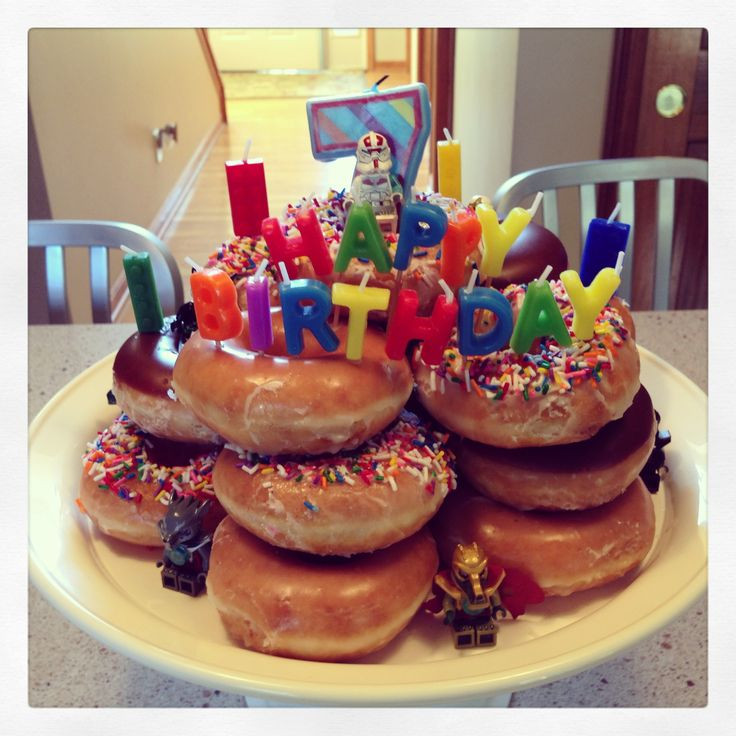 Krispy Kreme Birthday Cake Donut
 44 best images about Doughnuts for Parties on Pinterest