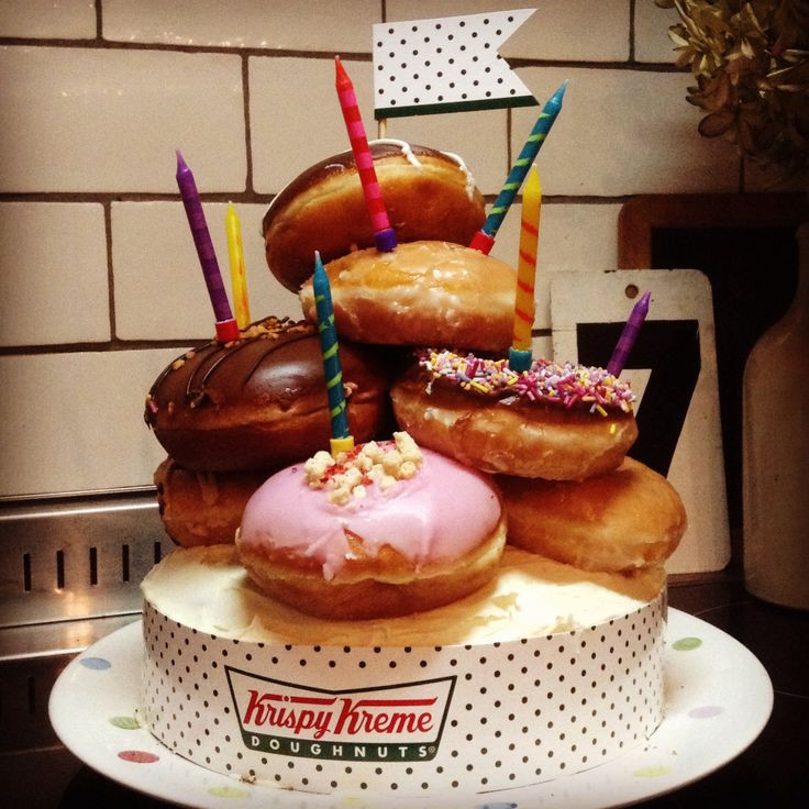 Krispy Kreme Birthday Cake Donut
 36 best images about foo stuff on Pinterest