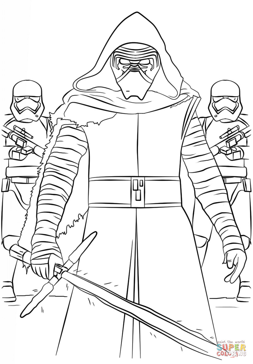 Kylo Ren Coloring Pages
 Kylo Ren and the First Order Stormtroopers coloring page