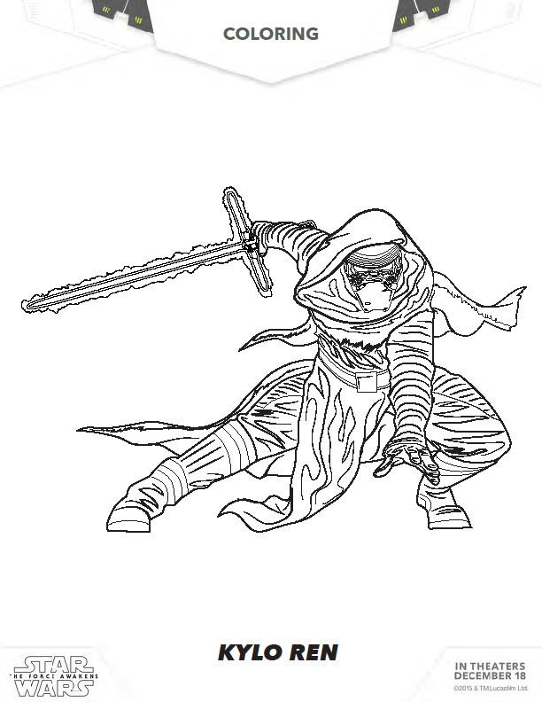 Kylo Ren Coloring Pages
 The Art of Random Willy Nillyness Star Wars The Force