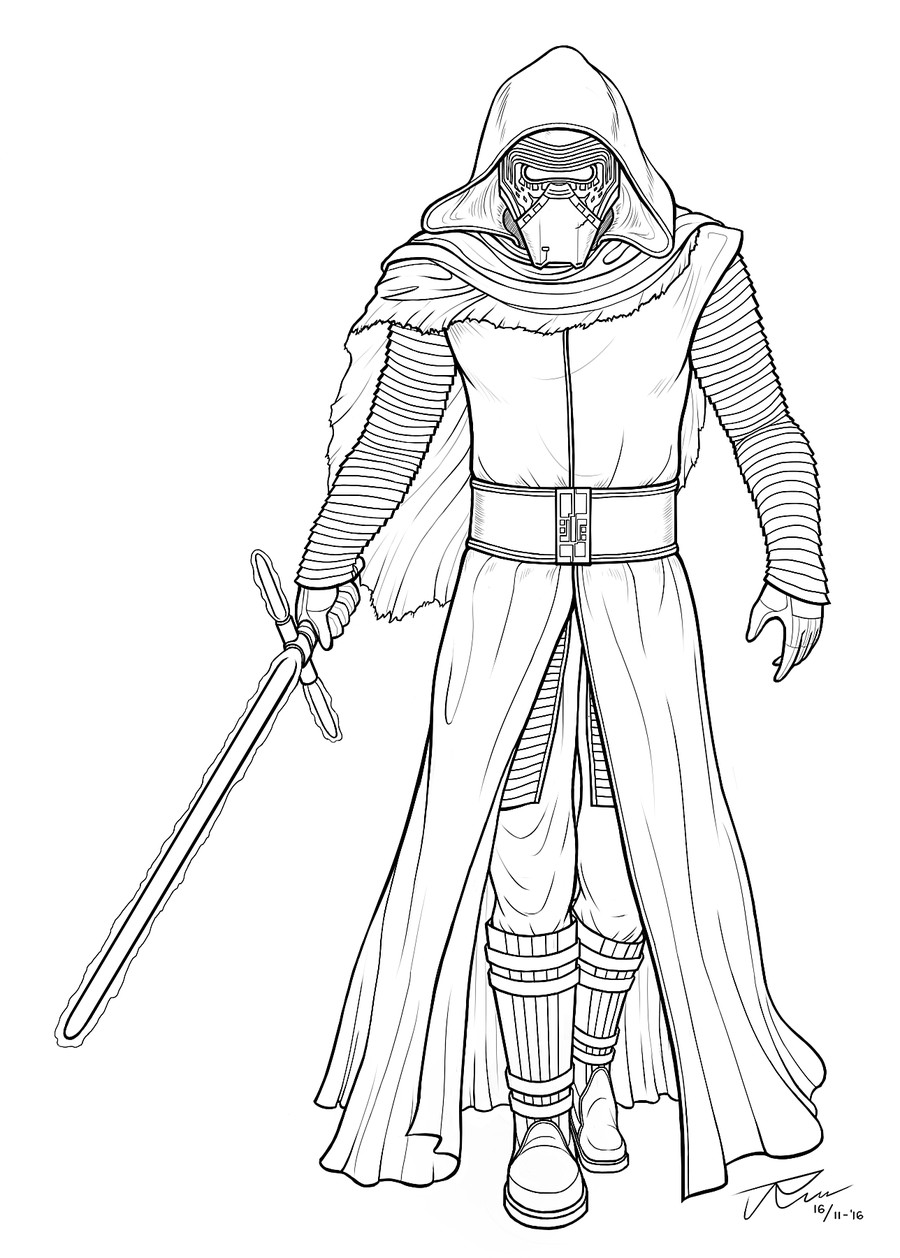 Kylo Ren Coloring Pages
 Kylo Ren Lineart by rousanilmy on DeviantArt