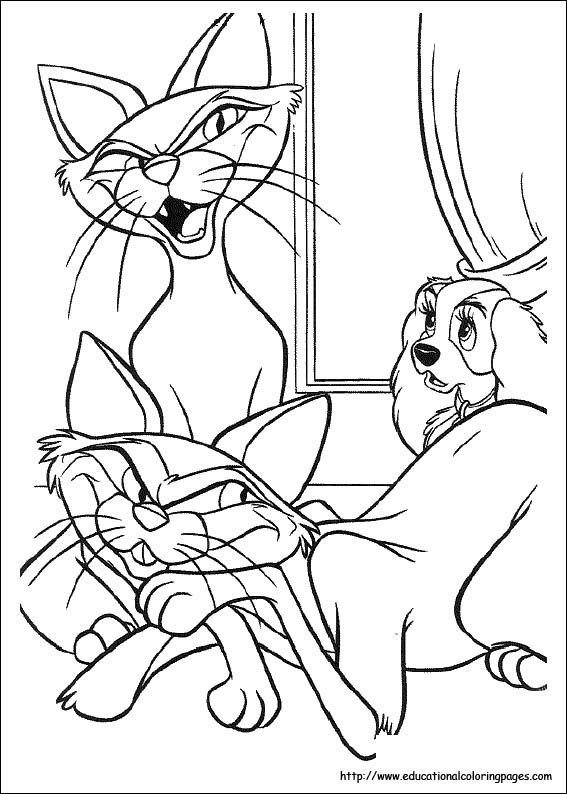 Lady And The Tramp Coloring Pages
 Lady And Tramp Coloring Educational Fun Kids Coloring