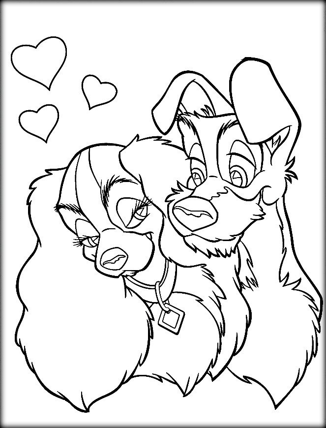 Lady And The Tramp Coloring Pages
 Free Disney Lady & Tramp Coloring Pages Color Zini