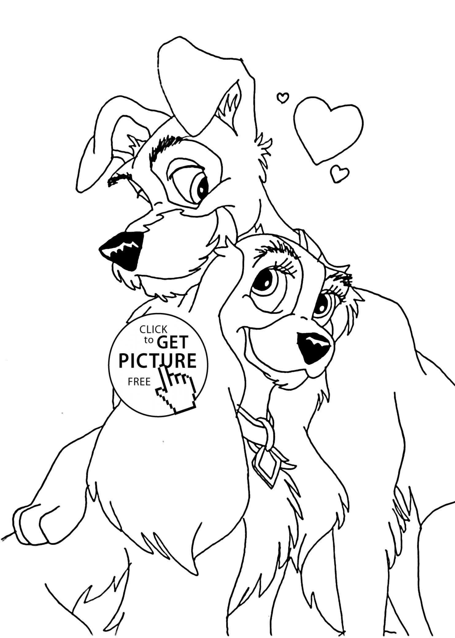 Lady And The Tramp Coloring Pages
 LOVE coloring pages for kids printable free Lady and