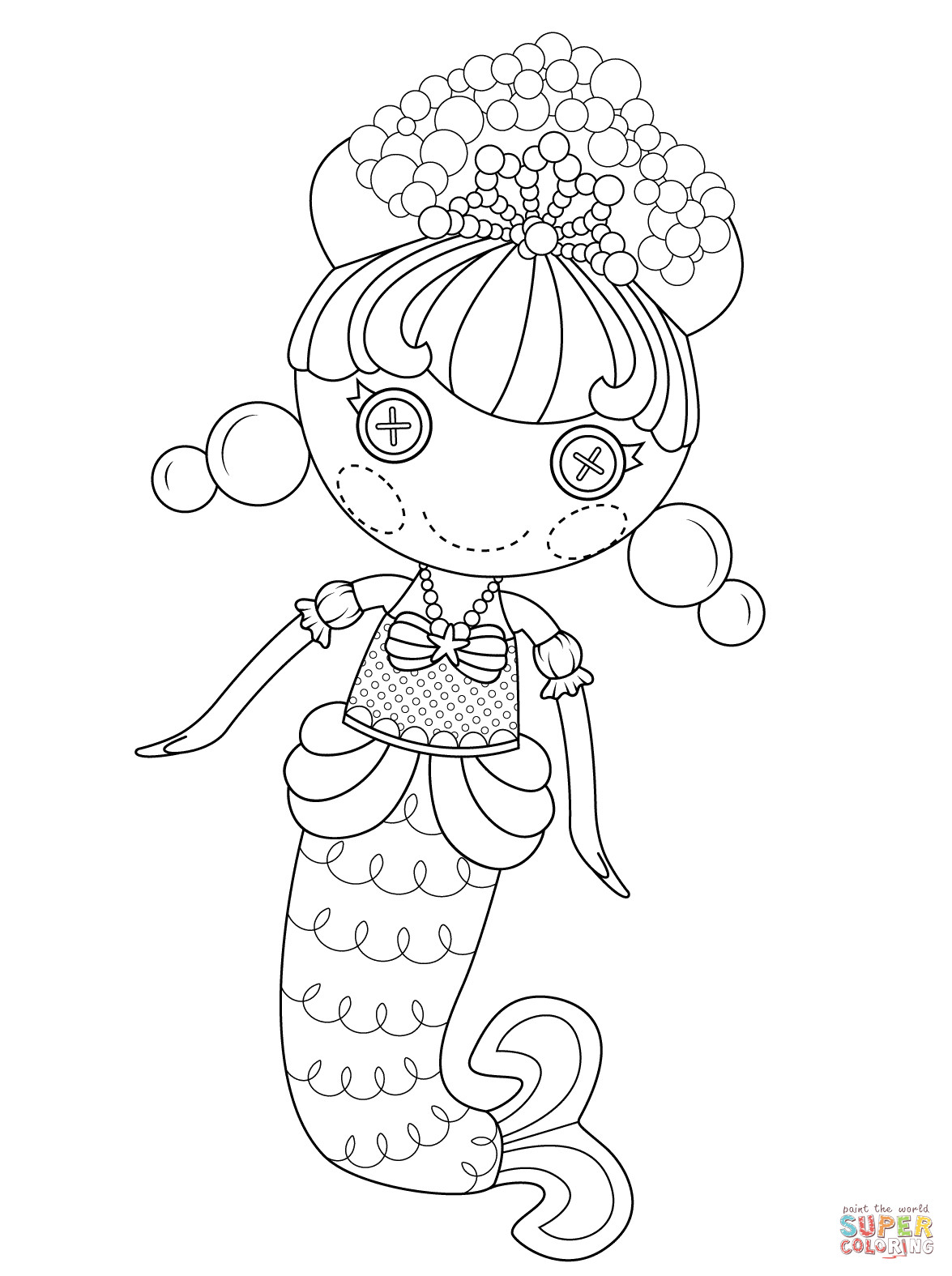 Lalaloopsy Printable Coloring Sheets
 Lalaloopsy Bubbly Mermaid coloring page