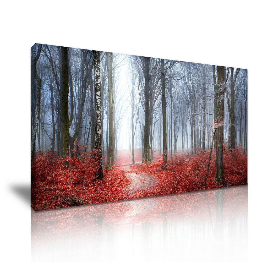Best ideas about Landscape Canvas Prints
. Save or Pin Red Leaves Autumn Forest Landscape Canvas Wall Art Picture Now.