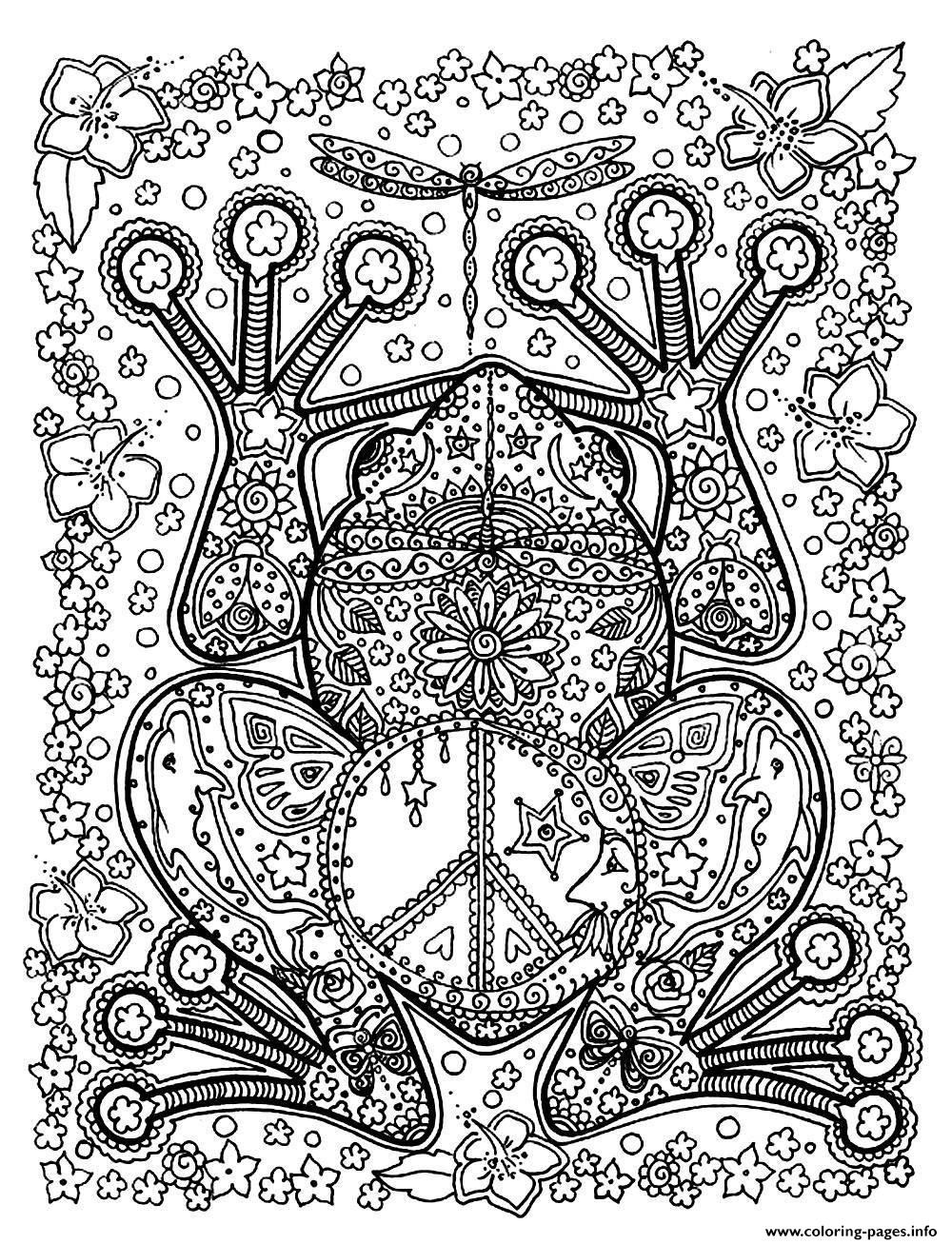 Large Print Coloring Pages For Adults
 Adult Animals Big Frog Coloring Pages Printable