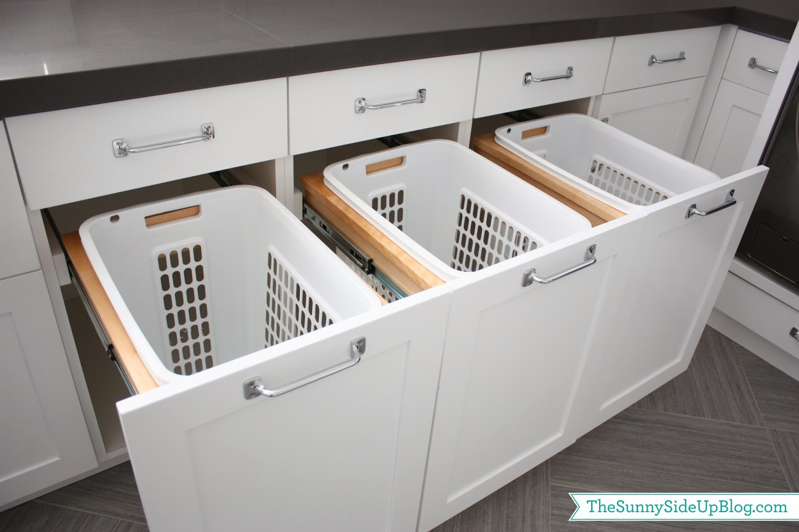 Best ideas about Laundry Basket Cabinet
. Save or Pin Downstairs Laundry Room The Sunny Side Up Blog Now.