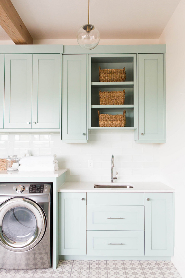 Best ideas about Laundry Room Cabinets Ideas
. Save or Pin Coastal Blue Laundry Room Design Home Bunch Interior Now.