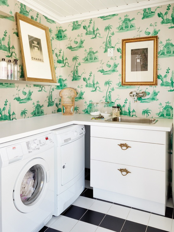 Best ideas about Laundry Room Wallpaper
. Save or Pin I love doing laundry not The Inspired Room Now.
