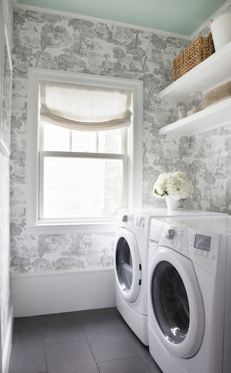 Best ideas about Laundry Room Wallpaper
. Save or Pin Wallpaper for Laundry Rooms Transitional Laundry Room Now.