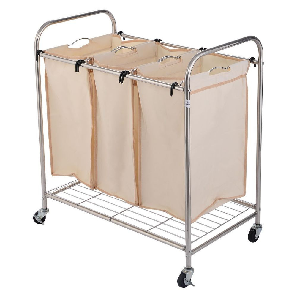 Best ideas about Laundry Storage Cart
. Save or Pin New 3 Bag Laundry Rolling Cart Basket Hamper Sorter Now.