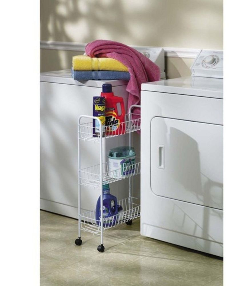 Best ideas about Laundry Storage Cart
. Save or Pin Slim Line 3 Tier Metal Storage Cart White laundry room Now.