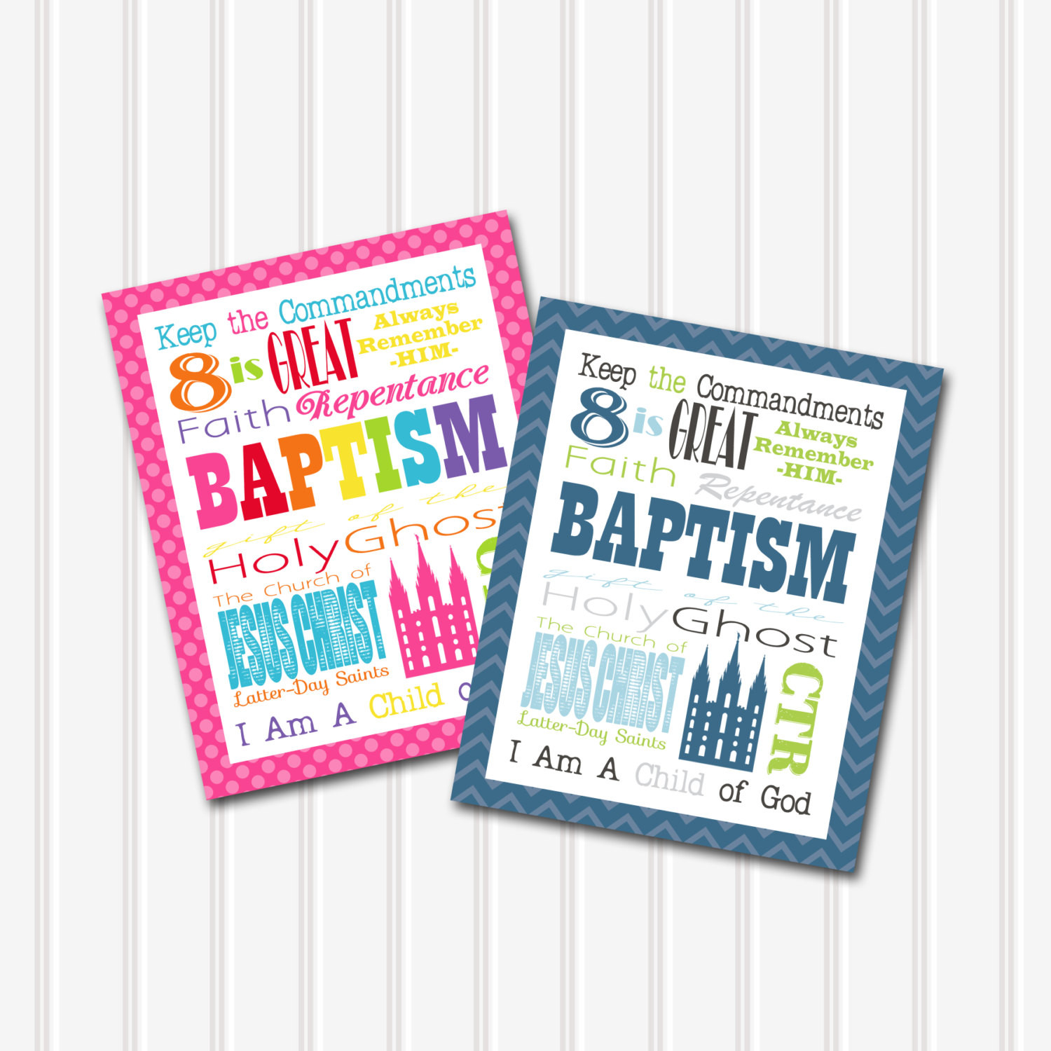 Lds Baptism Gift Ideas For Boys
 LDS Baptism Gift Subway Art Printable Boy and Girl 8x10 10