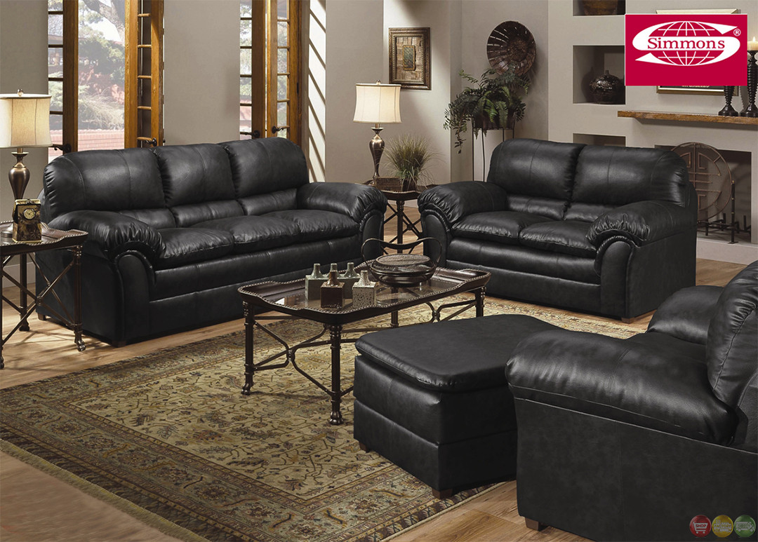 Best ideas about Leather Living Room Sets
. Save or Pin Geneva Black Bonded Leather Casual Living Room Set Now.