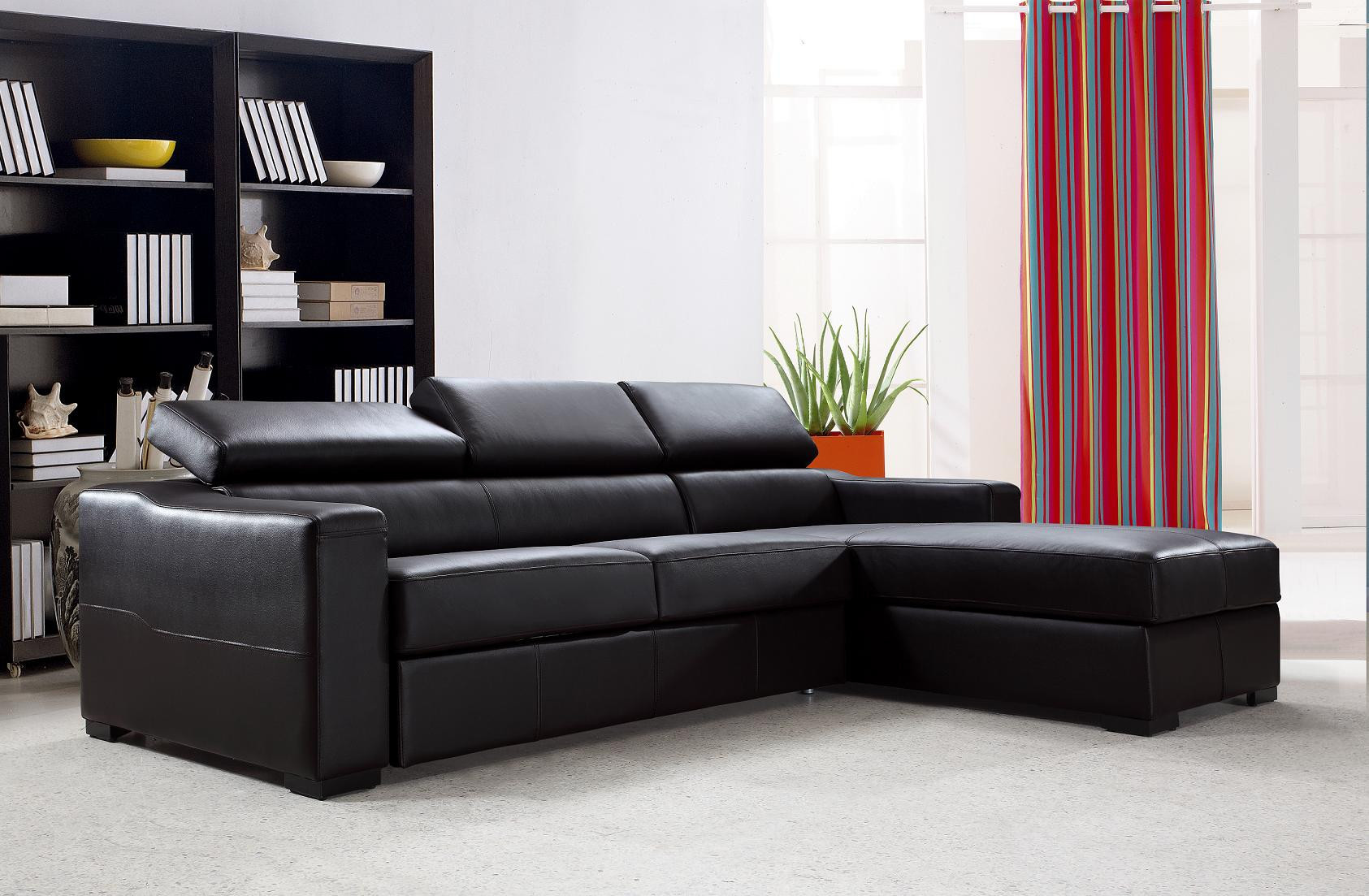 Best ideas about Leather Sectional Sleeper Sofa
. Save or Pin Flip Reversible Espresso Leather Sectional Sofa Bed w Storage Now.