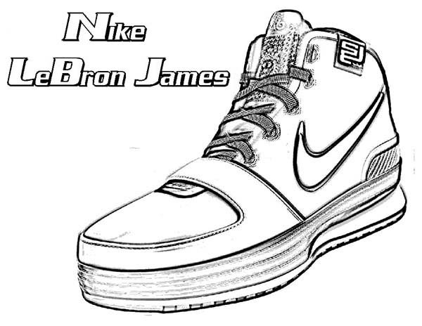 Lebron James Coloring Pages
 Nike LeBron James Shoes Coloring Page