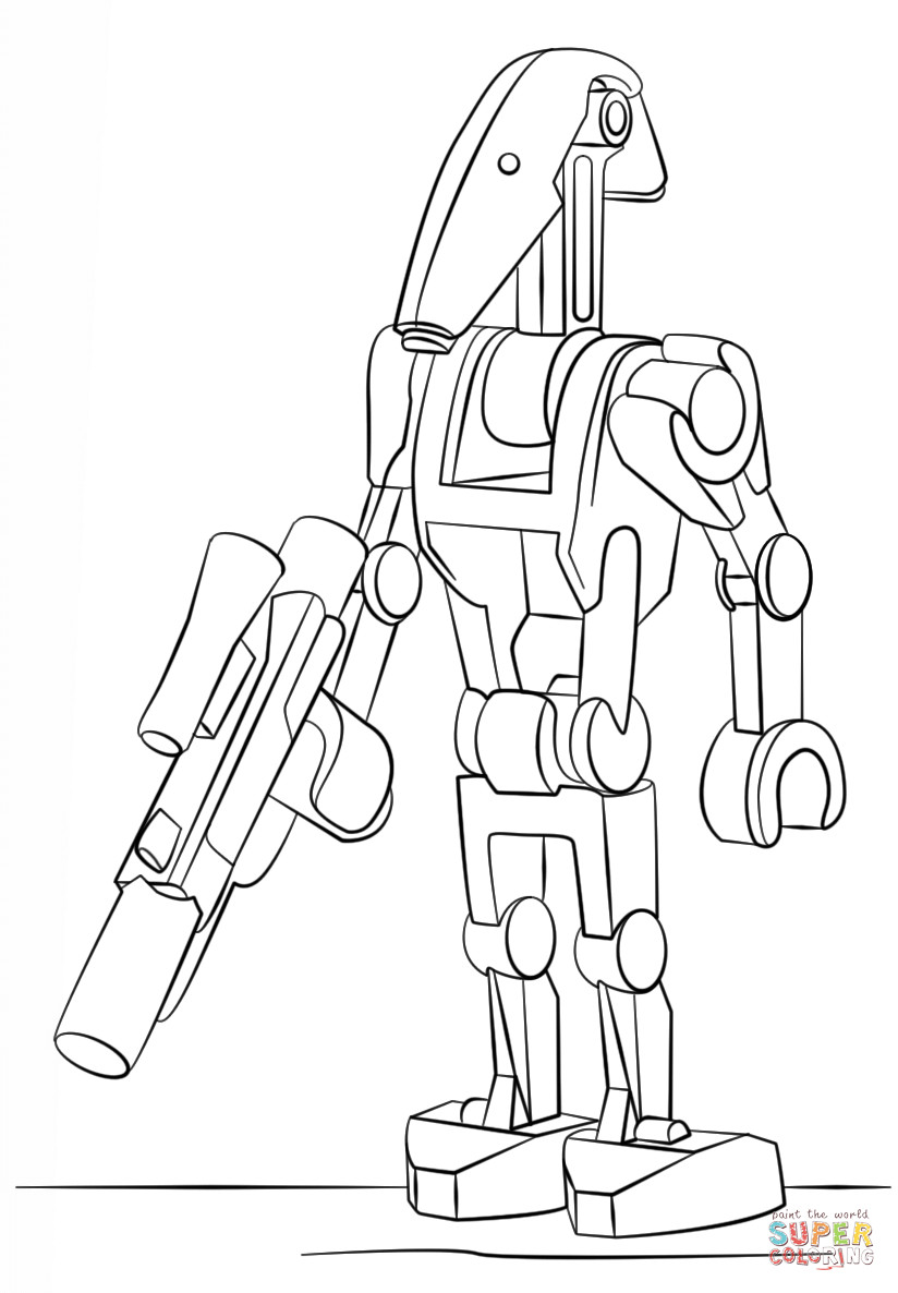 Lego Star Wars Coloring Pages
 Lego Battle Droid coloring page