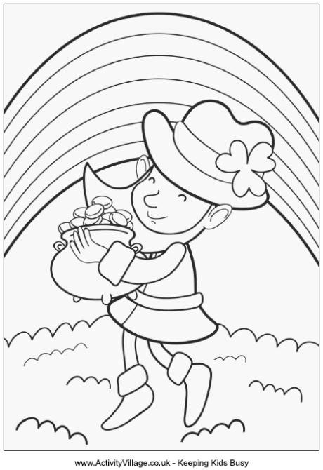 Leprechaun Coloring Pages
 Leprechaun with Pot of Gold Colouring Page