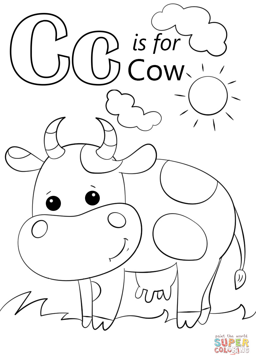 Letter C Coloring Pages
 Letter C is for Cow coloring page