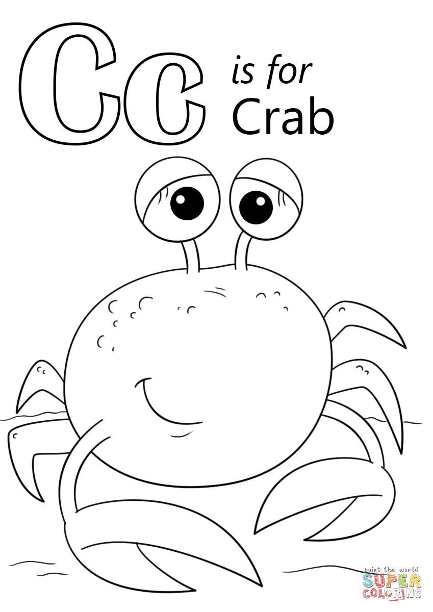 Letter C Coloring Pages
 Letter C is for Crab coloring page