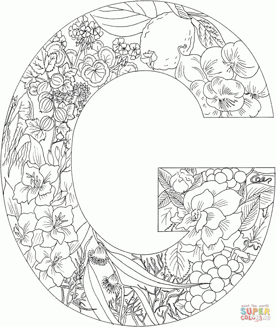 Letter Coloring Pages For Adults
 G Is For Giraffe Coloring Pages Coloring Home