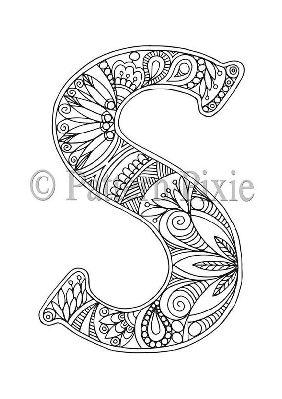 Letter Coloring Pages For Adults
 Adult Colouring Page Alphabet Letter S
