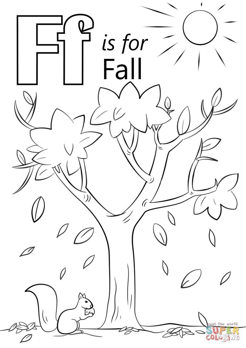 Letter F Preschool Coloring Sheets
 Letter F is for Fall coloring page