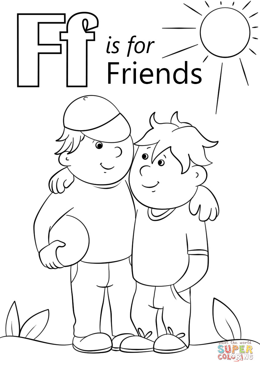 Letter F Preschool Coloring Sheets
 Letter F is for Friends coloring page