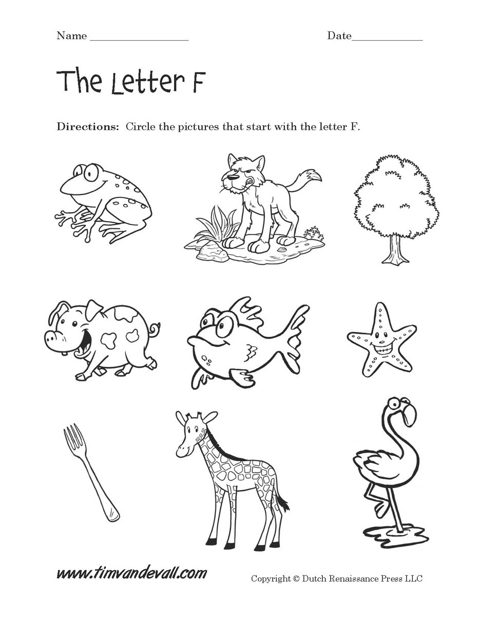 Letter F Preschool Coloring Sheets
 Letter F Worksheets
