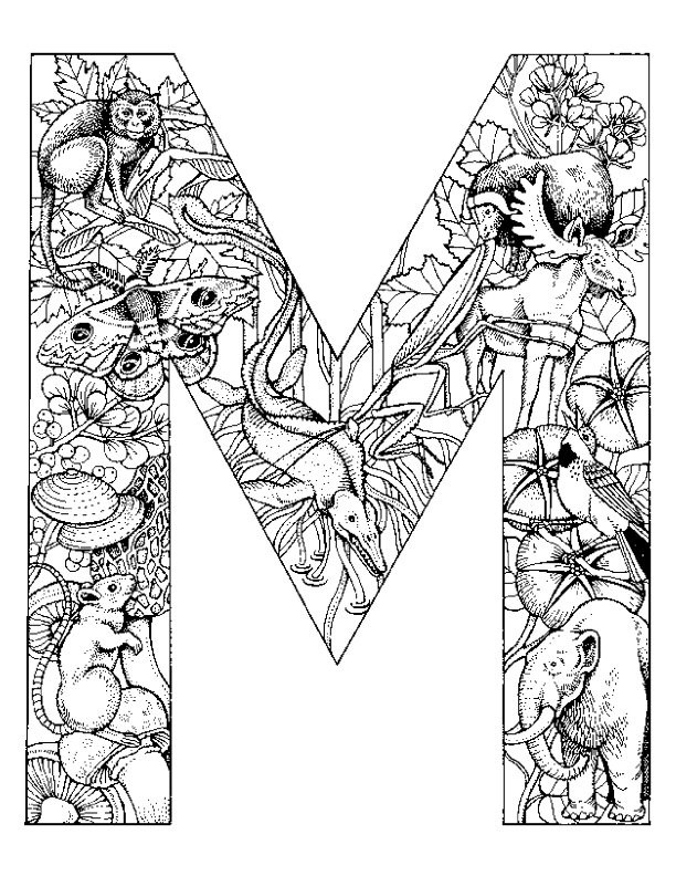 Letter M Coloring Pages
 Kids n fun