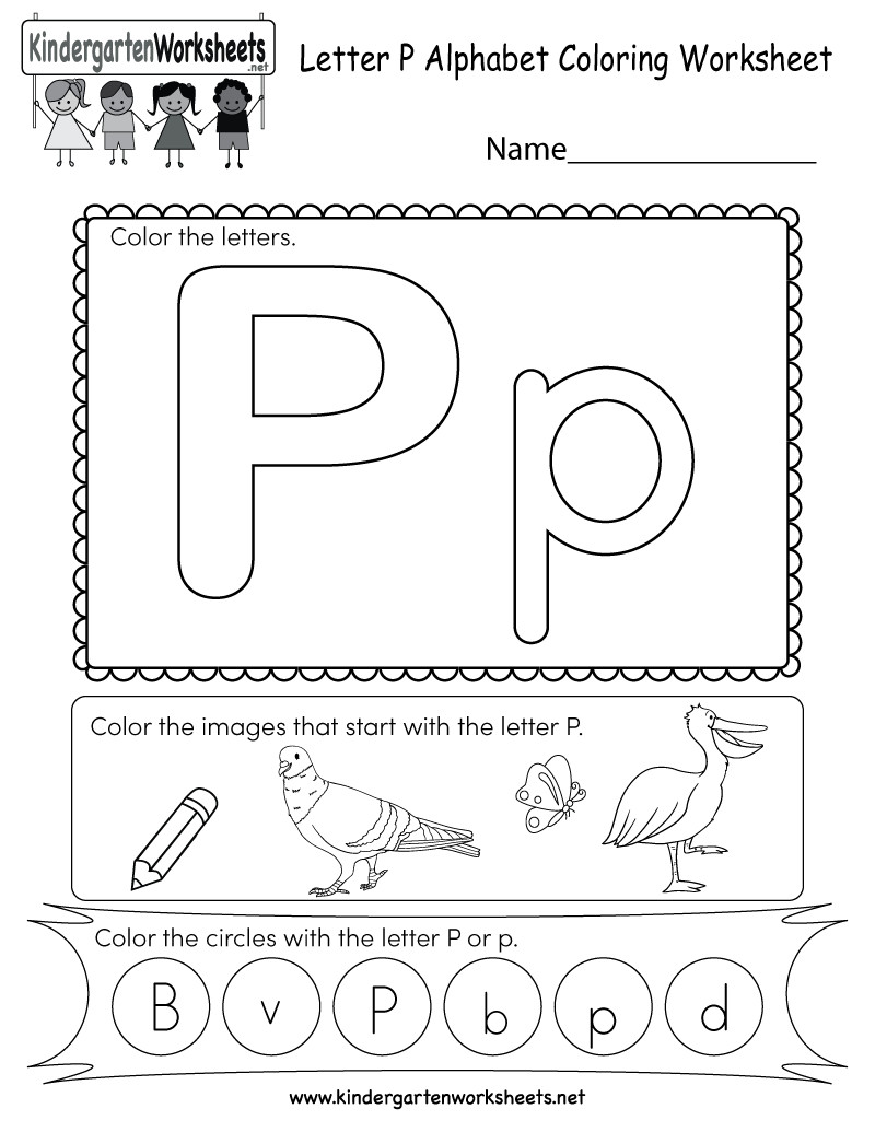 Letter P Preschool Coloring Sheets
 Letter P Coloring Worksheet Free Kindergarten English