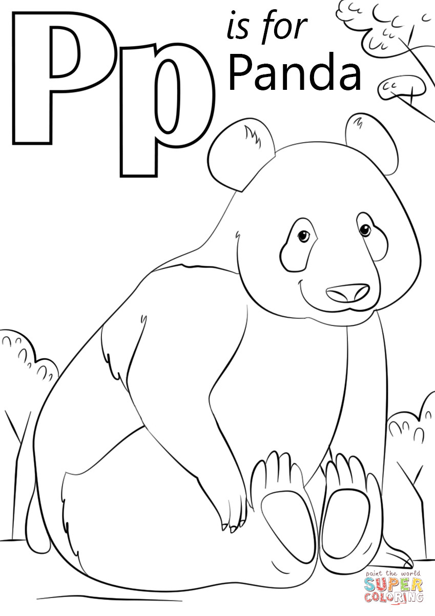 Letter P Preschool Coloring Sheets
 P is for Panda coloring page