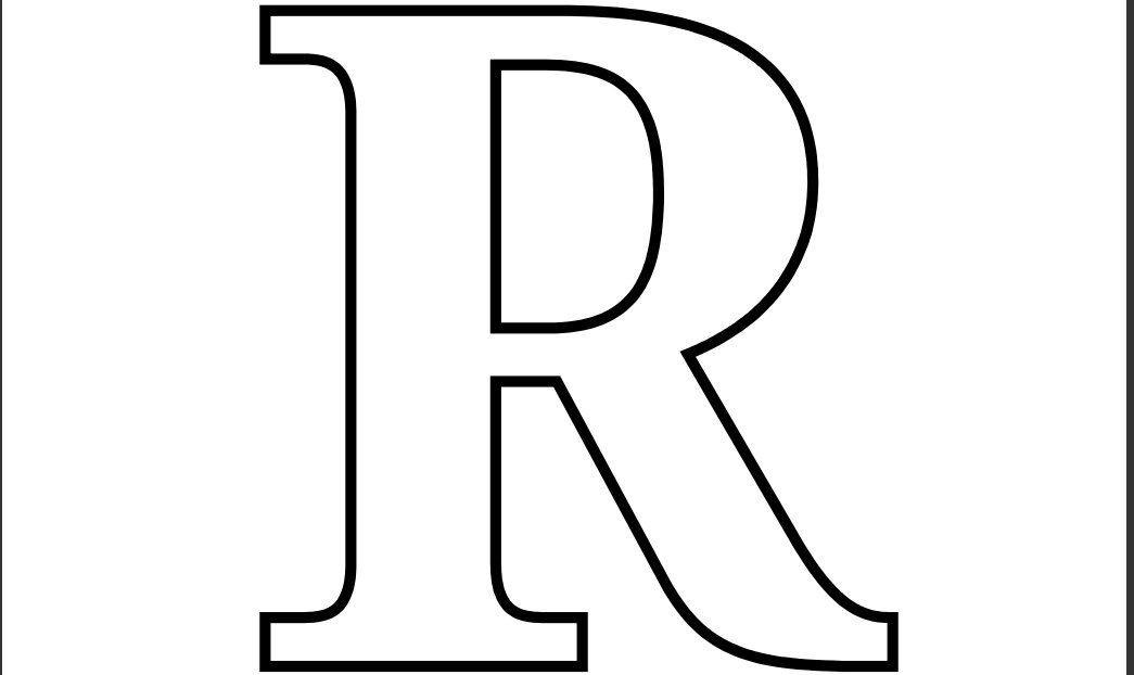 Letter R Coloring Pages
 Printable PDF Letter R Coloring Page or print out on