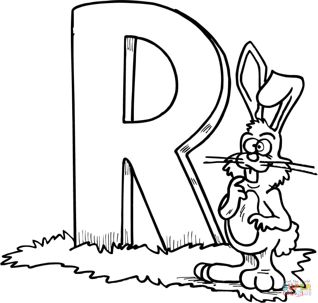 Letter R Coloring Pages
 Letter R is for Rabbit coloring page