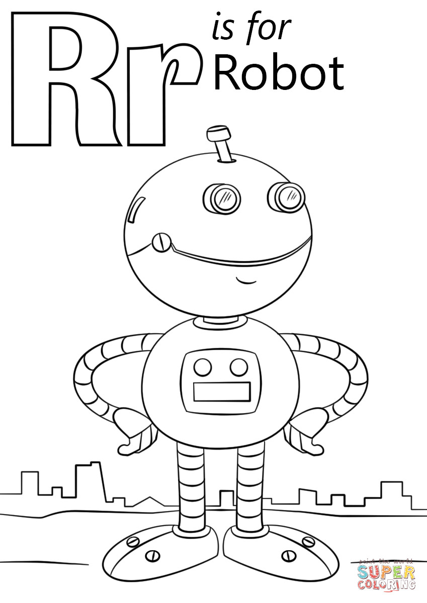 Letter R Coloring Pages
 Letter R is for Robot coloring page