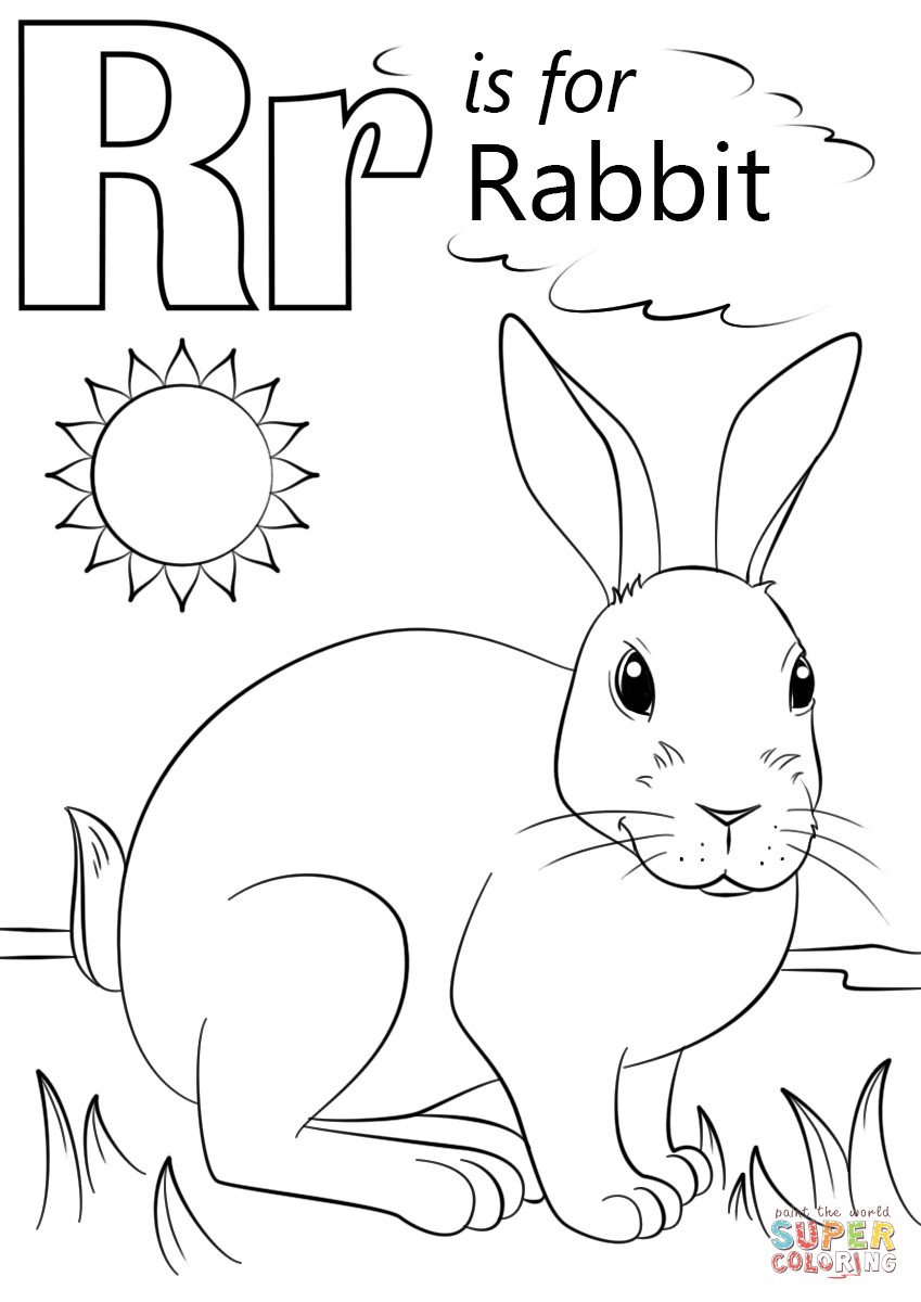 Letter R Coloring Pages
 Letter R is for Rabbit coloring page