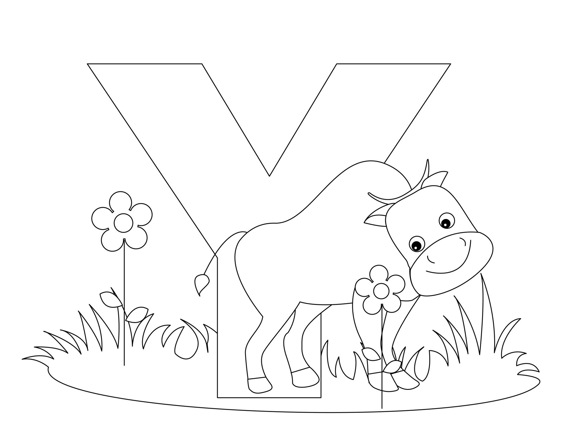 Letter Y Coloring Pages
 Free Printable Alphabet Coloring Pages for Kids Best
