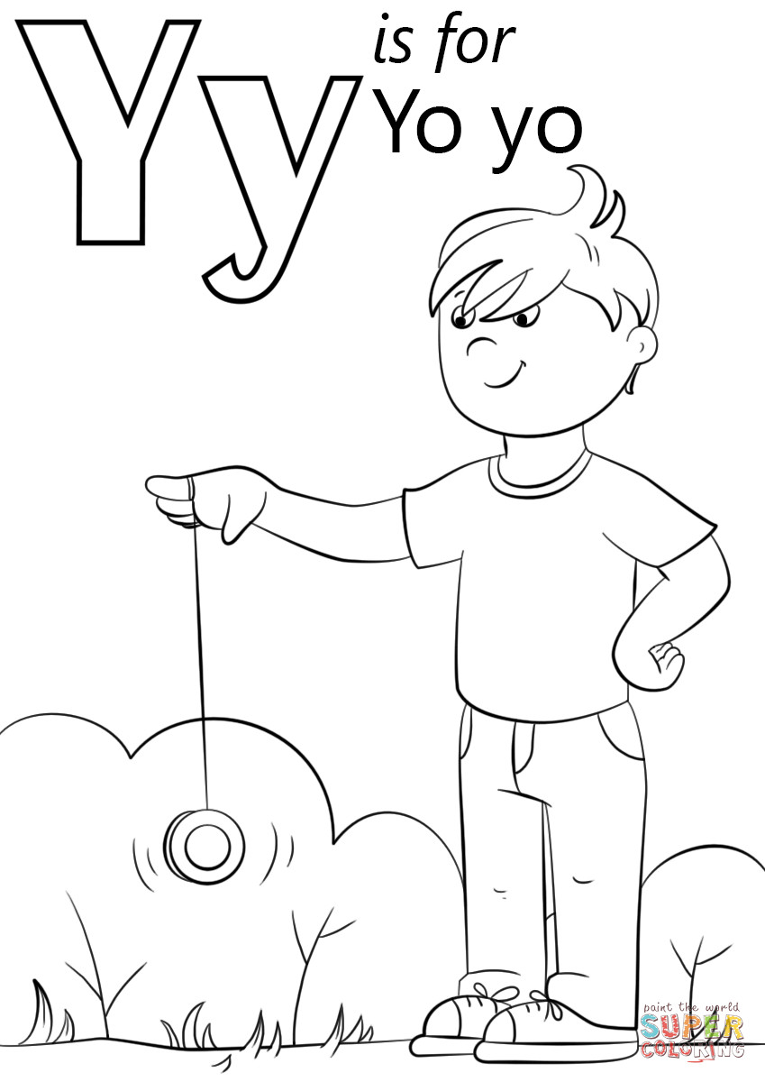 Letter Y Coloring Pages
 Letter Y is for Yo Yo coloring page