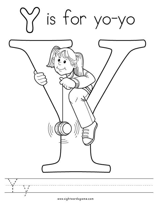 Letter Y Coloring Pages
 Alphabet Coloring Pages