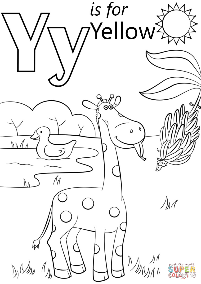 Letter Y Coloring Pages
 Letter Y is for Yellow coloring page