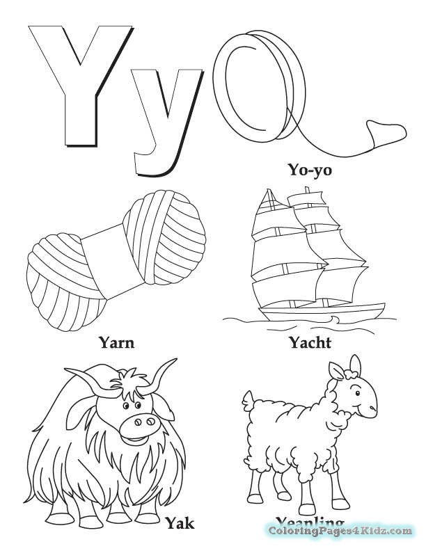 Letter Y Coloring Pages
 Printable Letter Y Coloring Pages