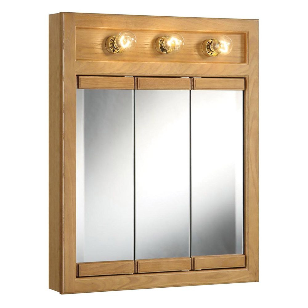 Best ideas about Lighted Medicine Cabinet
. Save or Pin Design House Richland Nutmeg Oak Lighted Tri View Wall Now.