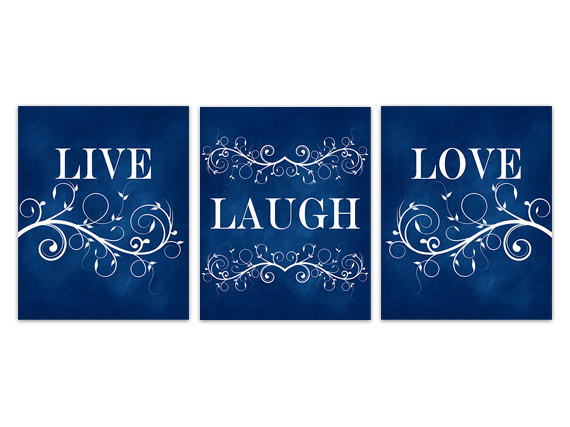 Best ideas about Live Laugh Love Kitchen Decor
. Save or Pin Blue Wall Art Navy Home Decor Live Laugh Love CANVAS Now.