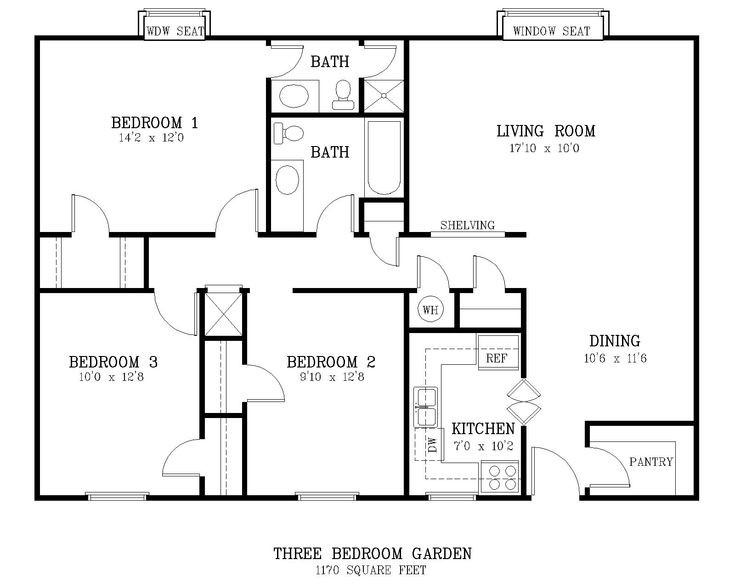 Best ideas about Living Room Dimensions
. Save or Pin standard living room size courtyard 3 br floor plan Now.