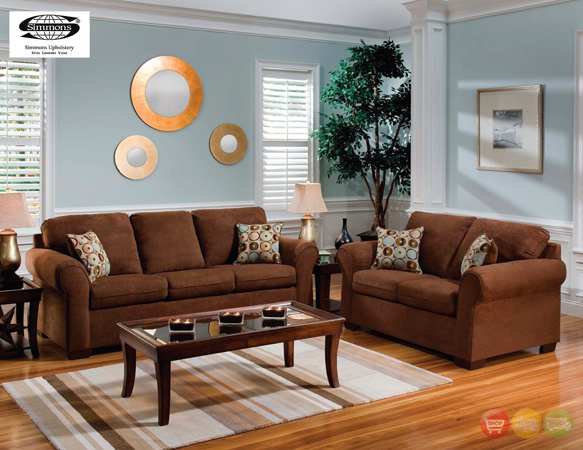 Best ideas about Living Room Furniture Set
. Save or Pin Chocolate Brown Microfiber Sofa And Love Seat Living Room Now.
