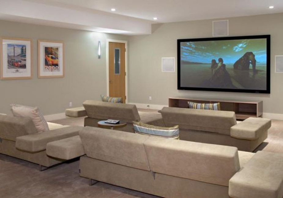 Best ideas about Living Room Theatre
. Save or Pin A Modern Cool Living Room Theaters With Perfect Grey Sofa Now.
