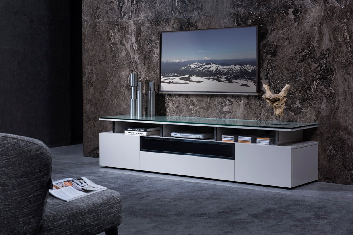 Best ideas about Living Room Tv Stand
. Save or Pin Grey Lacquer Living Room TV Stand with Glass Top Chicago Now.