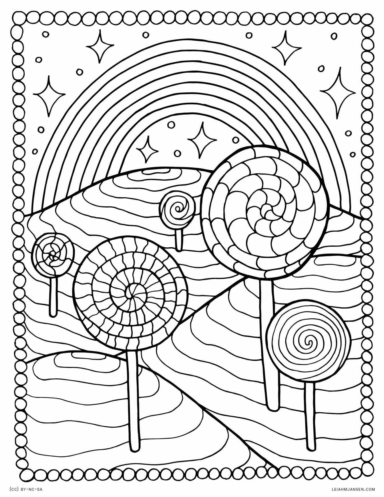 Lollipop Coloring Pages
 Candy Coloring Pages To Print Cane Exciting grig3