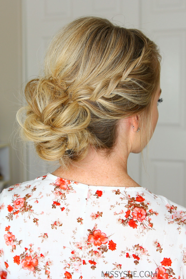 Low Bun Prom Hairstyles
 Double Lace Braids Updo